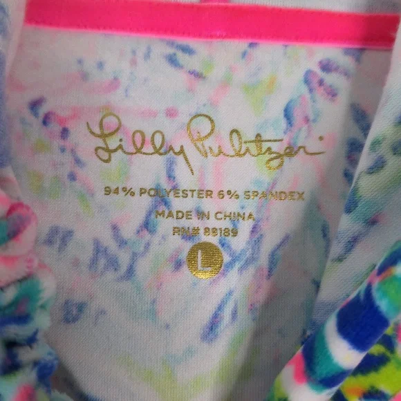 Lilly Pulitzer Multicolor Tropical Velour Hoodie. NWOT. Large. - Picture 2 of 8